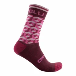 Chaussettes Castelli Cubi 15 Rouge/ Rose Femme
