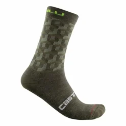 Chaussettes Castelli Cubi 18 Vert Kaki 2021