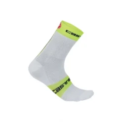 Chaussettes Castelli Free 9 Blanc Jaune
