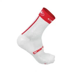 Chaussettes Castelli Free 9 Blanc Noir Rouge