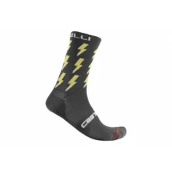 PAIRE DE CHAUSSETTES CASTELLI PAZZO 18 GRIS/JAUNE
