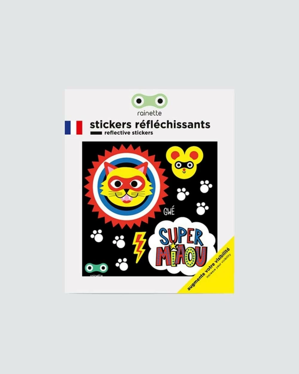 Visibilité Stickers Réfléchissants Rainette Super Miaou
